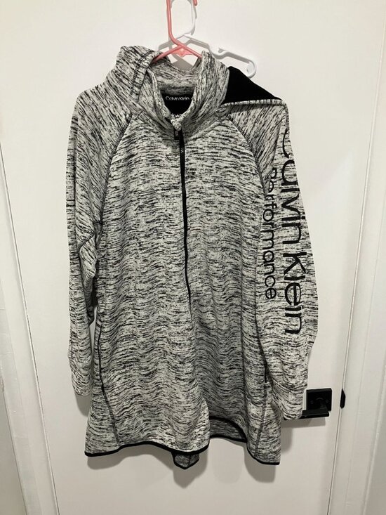 Calvin Klein Performance Tops - Calvin Klein Performance Women's Zip Up Hoodie, Heather Black/Gray, Size 2X